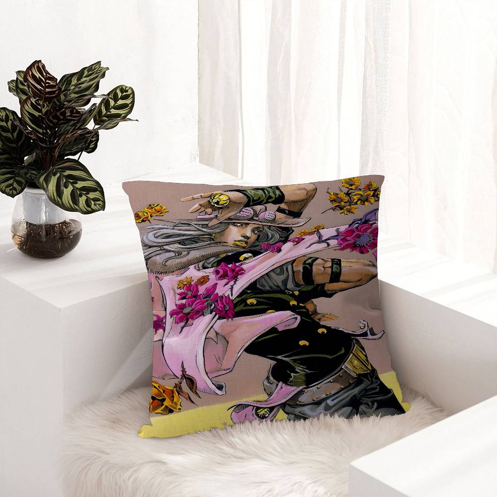 Anime Jojo Bizarre Adventure Retro Maple Design Cushion Cover Happy Autumn Harvest Decor Holiday Decorati Pillow Cover