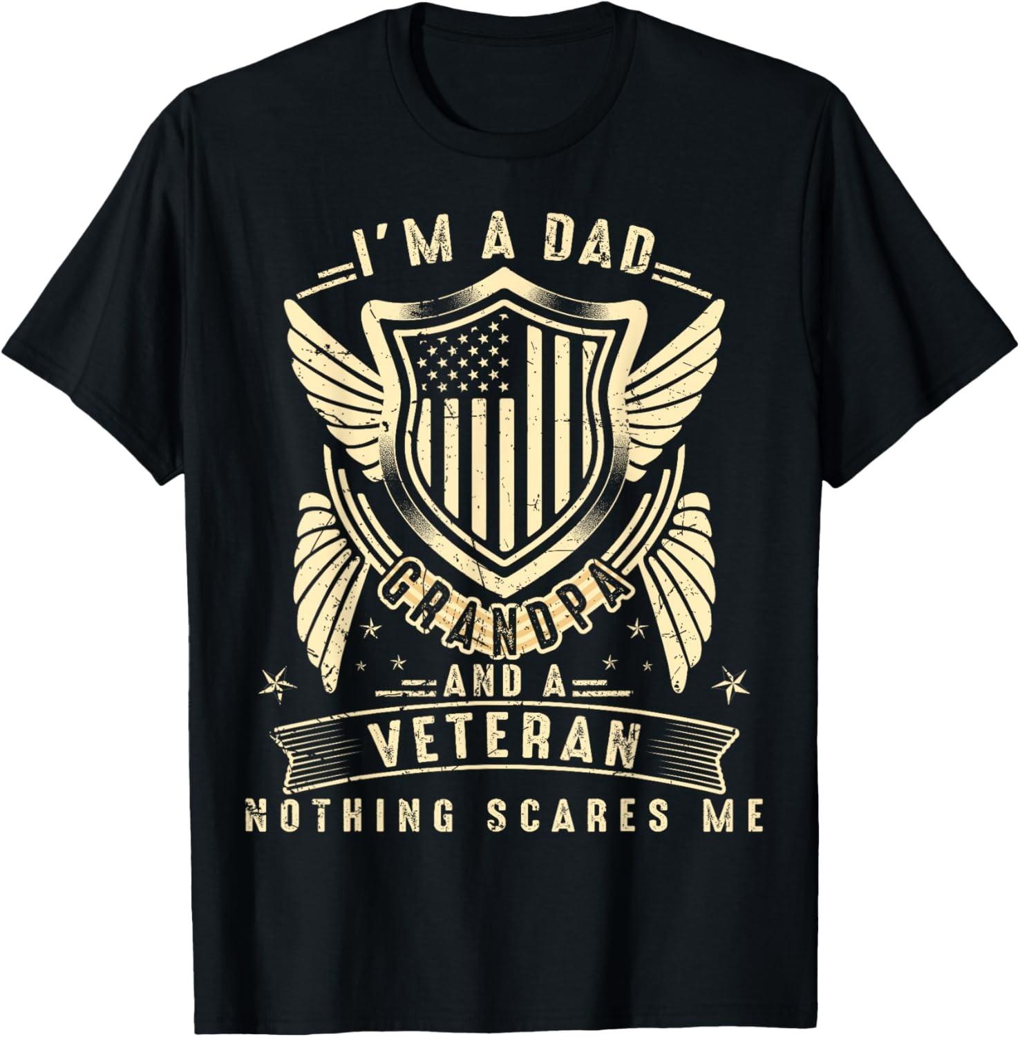 Veterans Day- I m a Dad Grandpa and a Veteran Unisex T-Shirt S разноцветный