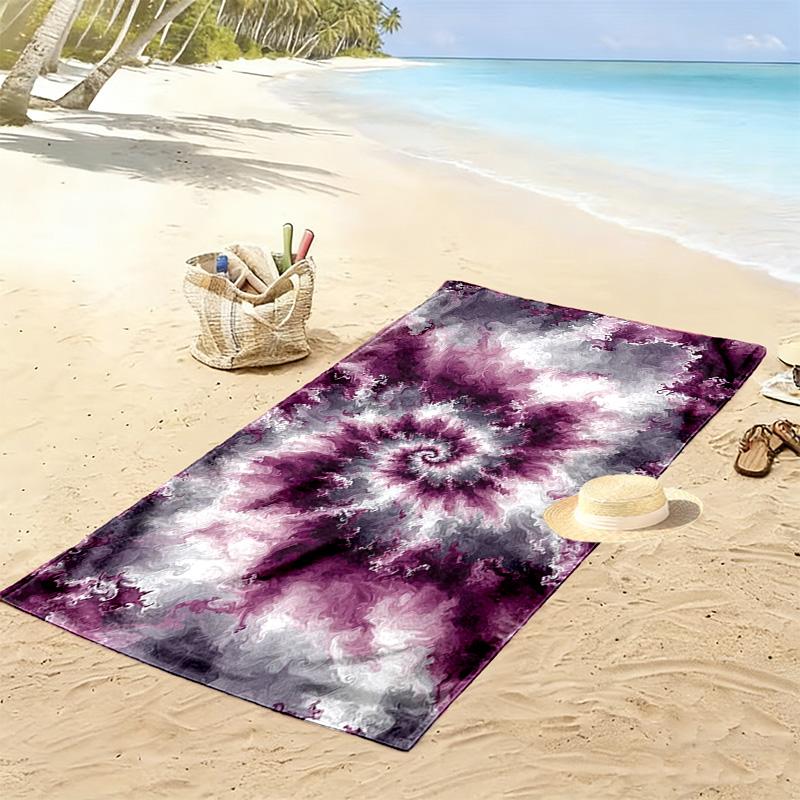 Tie-Dye Print Beach Towel, Large Soft Quick Dry Towel for Beach Camping Swimming