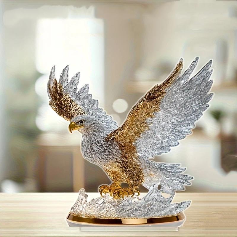 Fladdrande Örn 2D Akrylprydnad - Modern Djurvas Figurin För Heminredning, Unik Jul- & Halloweenpresentidé