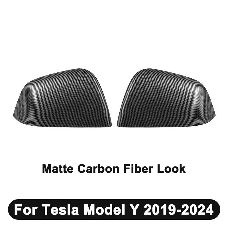 ABS Car Rearviews Mirror Guard Cover For Tesla Model 3/Model Y - Gloss/Matte/Carbon Fiber Look Rear View Cover Housing
