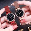 Fashionable Trendy Ladies' Night Light Watch Decorative Quartz Dial Casual Style Rose Gold Starry Sky Dial Non-waterproof