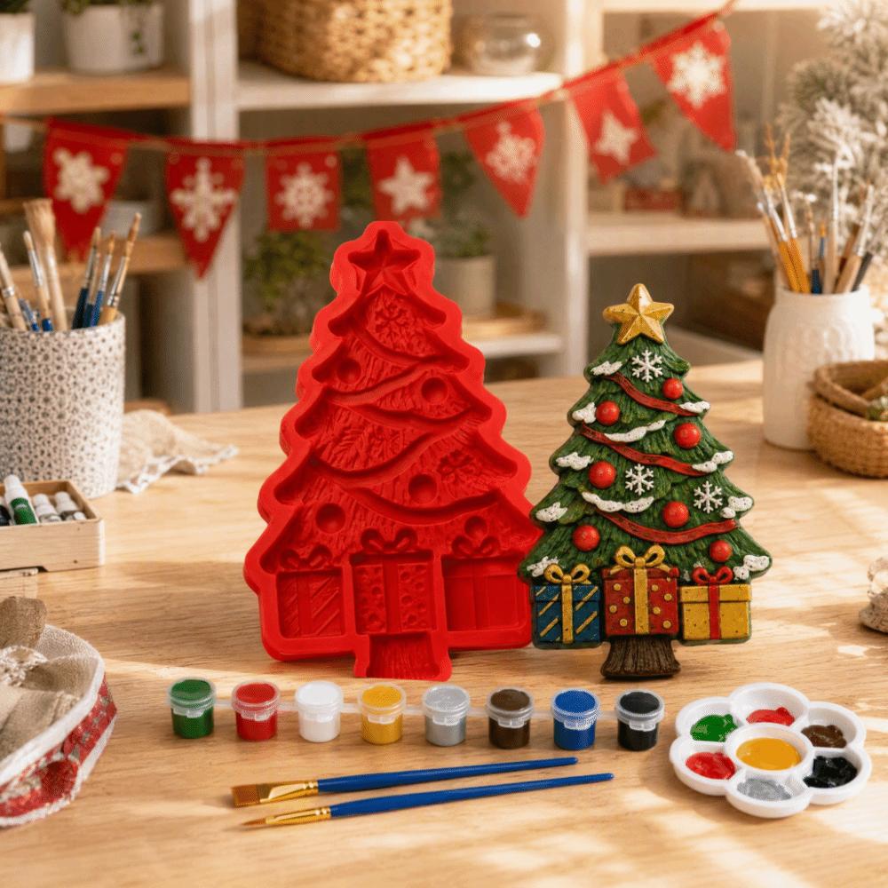 Coloring Craft Set Christmas Tree Mold Christmas Tree Shape Kids Art Craft Toy Holiday Party