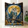 Owl Under Night Moon Sky for all seasons blanket lunch break throw gift