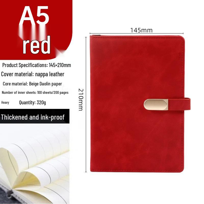 Business Notebook with Metal Buckle - Customizable Logo, Premium Conference Notepad Set