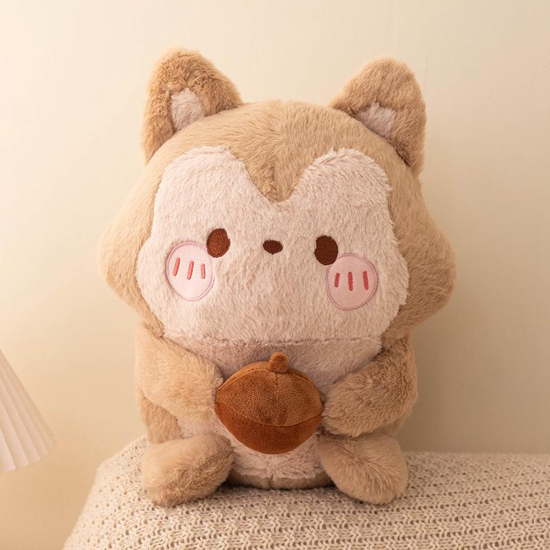 Cute Cute Squirrel Doll Plush Toys Children's Sleeping Comfort Pillow Doll Girls Birthday Gift