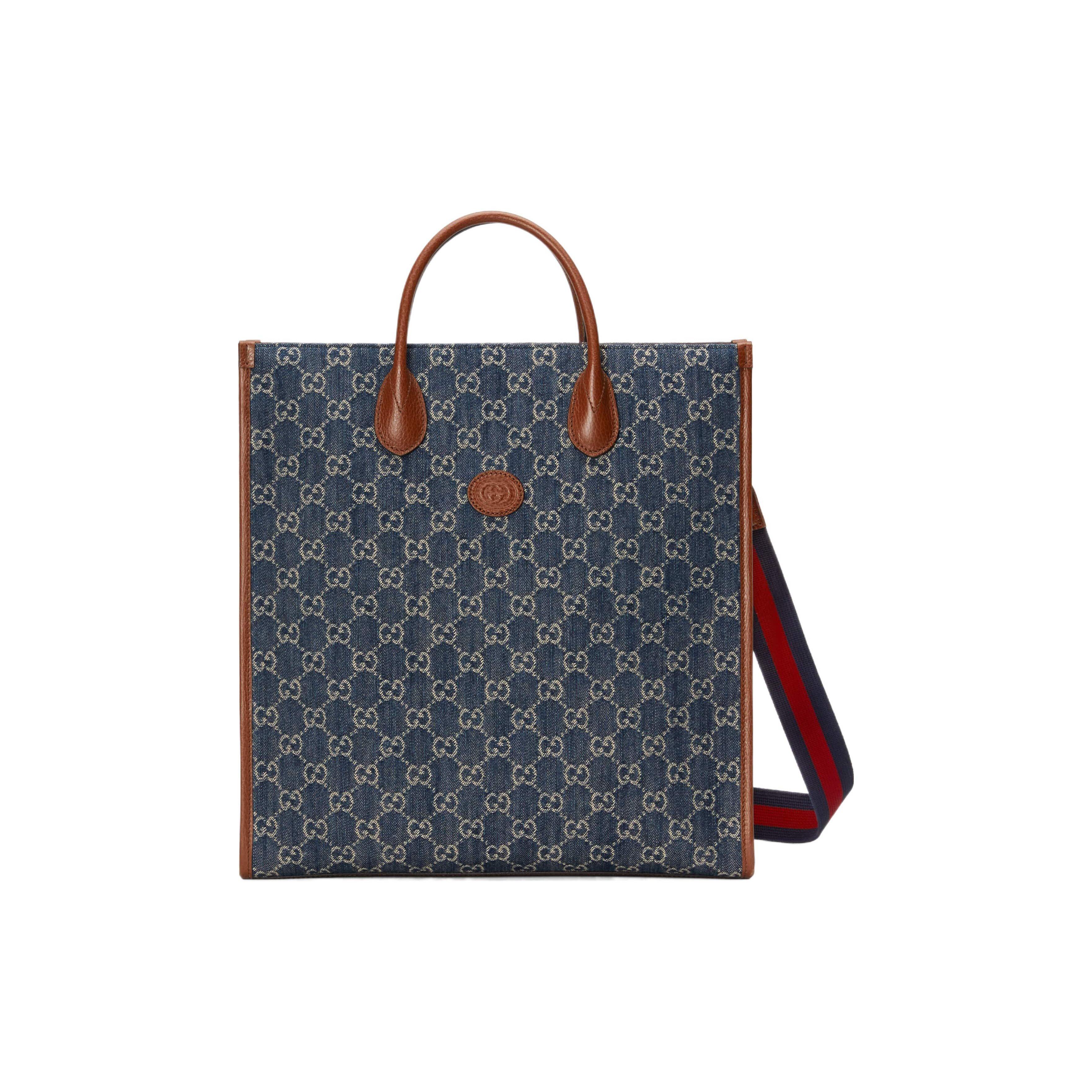 

Gucci Monogram Interlocking Double G Logo Blue Denim Large Vertical Tote Bag Unisex tote bag 674155-2KQQT-8391 Basic Set (Bag+Dust Bag)