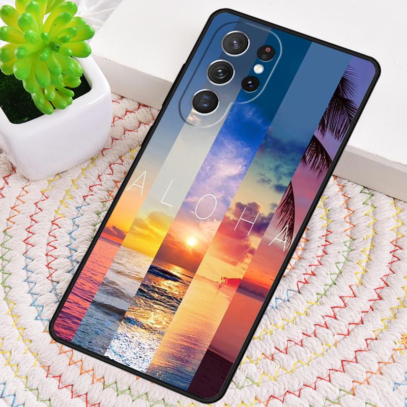 Aloha Hawaii Hawaiian Beach Palms Phone Case for Samsung Galaxy Note 10 Pro S26 Ultra S23 S24 FE S25 S21 S22 PLUS Cove