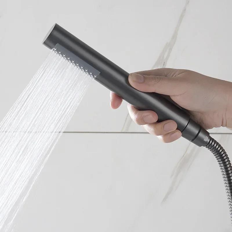 Stainless Steel Shower Brushed Gold Black Brushed Gray Handheld Head Bathroom Spray Tub