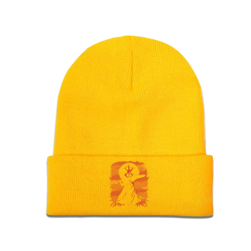 Black Swordsman Berserk Knitted Caps for Women Unisex Skullies Beanies Vinterluer Guts Manga Gatsu Sacrifice Zodd Anime Casual Cap
