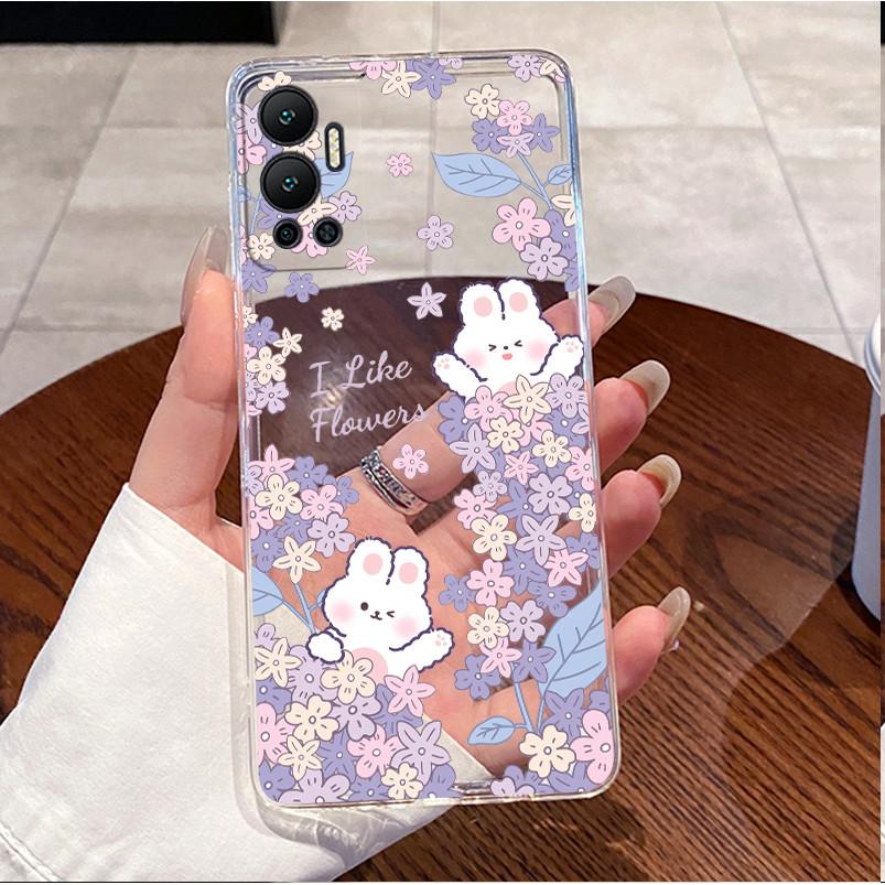 For Infinix Hot 12 Pro Play 12 i Phone Case Cute Rabbit Clear Silicone Back Cover For Infinix Hot12 12Pro 12Play 12i Bumper Capa