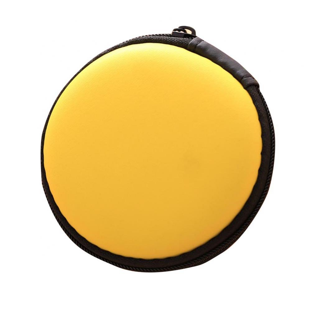 Hot Mini Portable Round Earphone Cable USB Data Cord Storage Bag Zipper Pouch Case