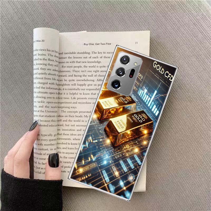 Trading Gold Contracts for Difference Phone Case For Samsung Galaxy S25 Edge S24 S23 FE S22 S26 Ultra S21 S20 S10 Plus Capa S