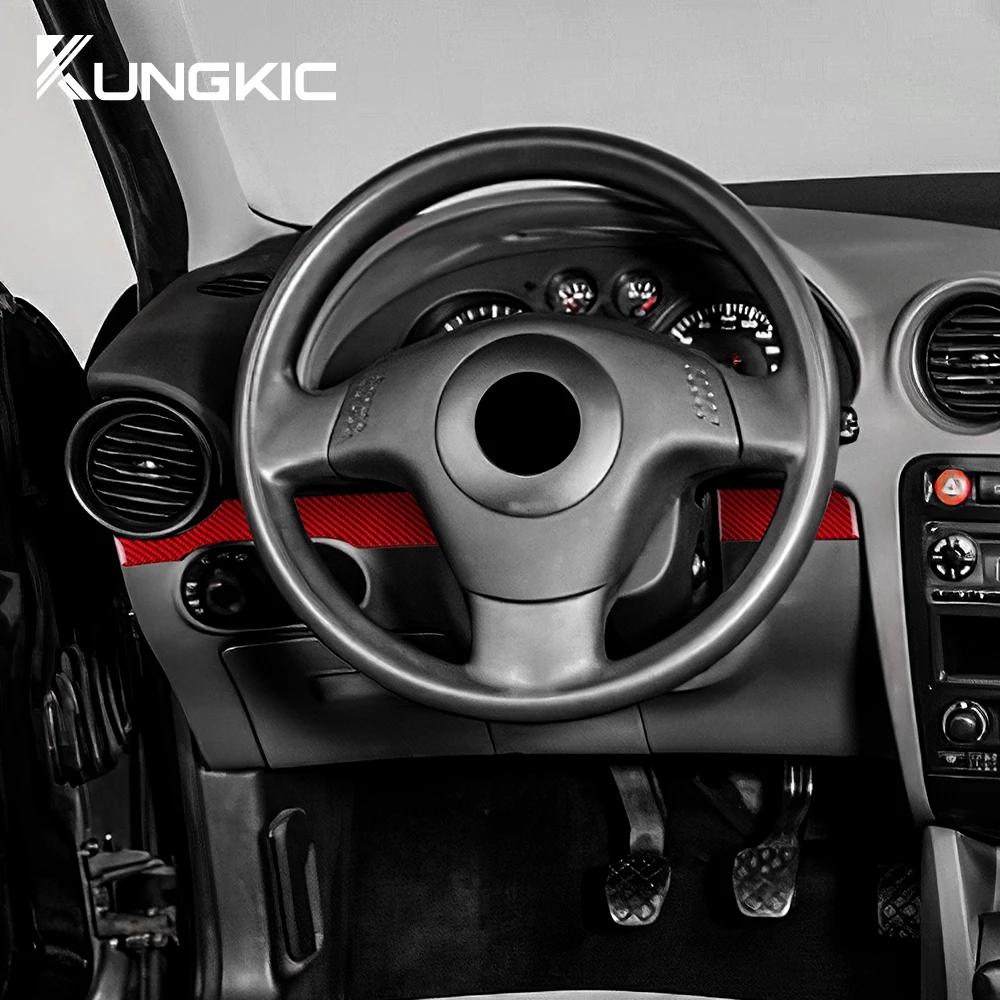 For Seat Ibiza 6L 2003 2004 2005 2006 2007 2008 Real Soft Carbon Fiber Sticker LHD Car Main Driver Strip Interior Accessories