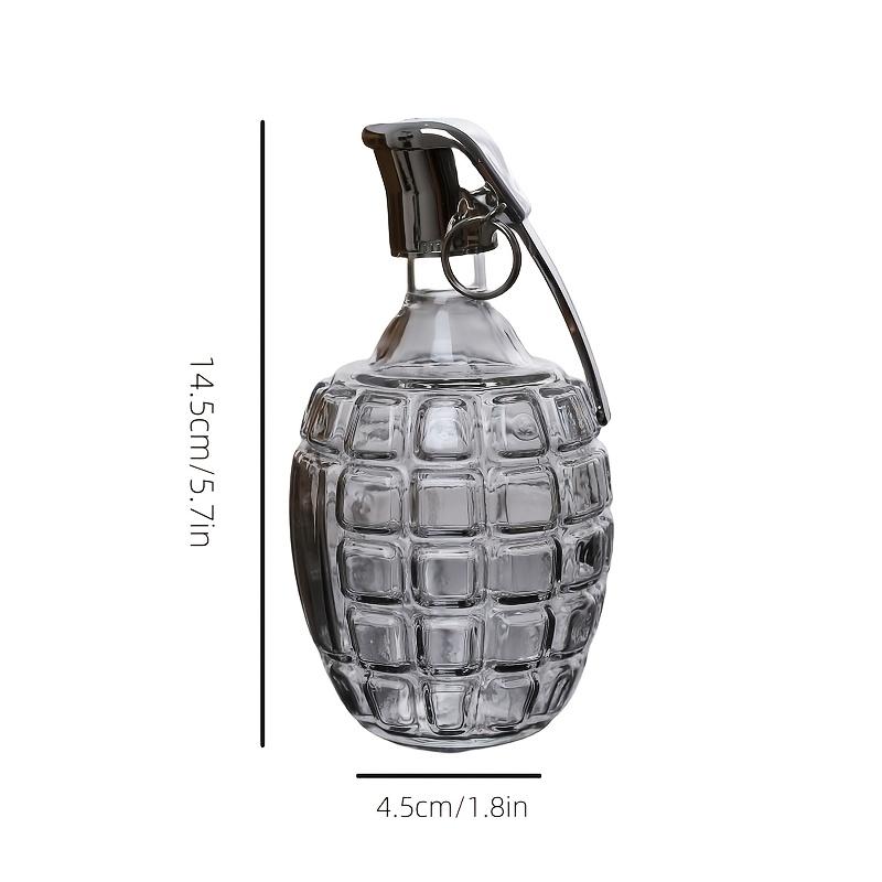 1PC Creative Grenade-shaped Glass Bottle, High Borosilicate Material - Smooth and Heat-resistant | Perfect for Whisky, Vodka and Other Drinks
