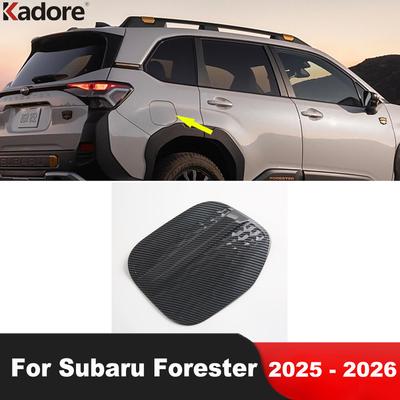 For Subaru Forester 2025 2026 Black Car Fuel Tank Cover Trim Gas Oil Filler Cap Frame Overlay Decoration Trims Accessories