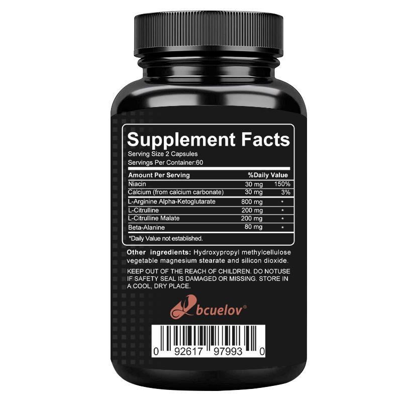 BCUELOV L-Arginine PRO Dietary Supplement 120 Capsules