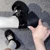 Fashion Sweet Heart-Shaped Buckle Lolita Shoes Women Patent Leather Platform Mary Janes Woman Metal Decoration Chunky Heels Pumps