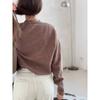 Einfarbiger Rundhals-Pullover für Damen | Weiches Strickoberteil | Lässige lockere Passform