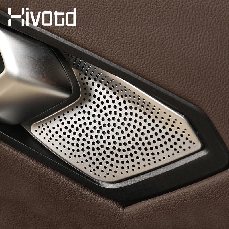 Inner Door Handle Loudspeaker Covers Interior Decoration Audio Car Modification Accessories For BMW 318i 320d 330d G20