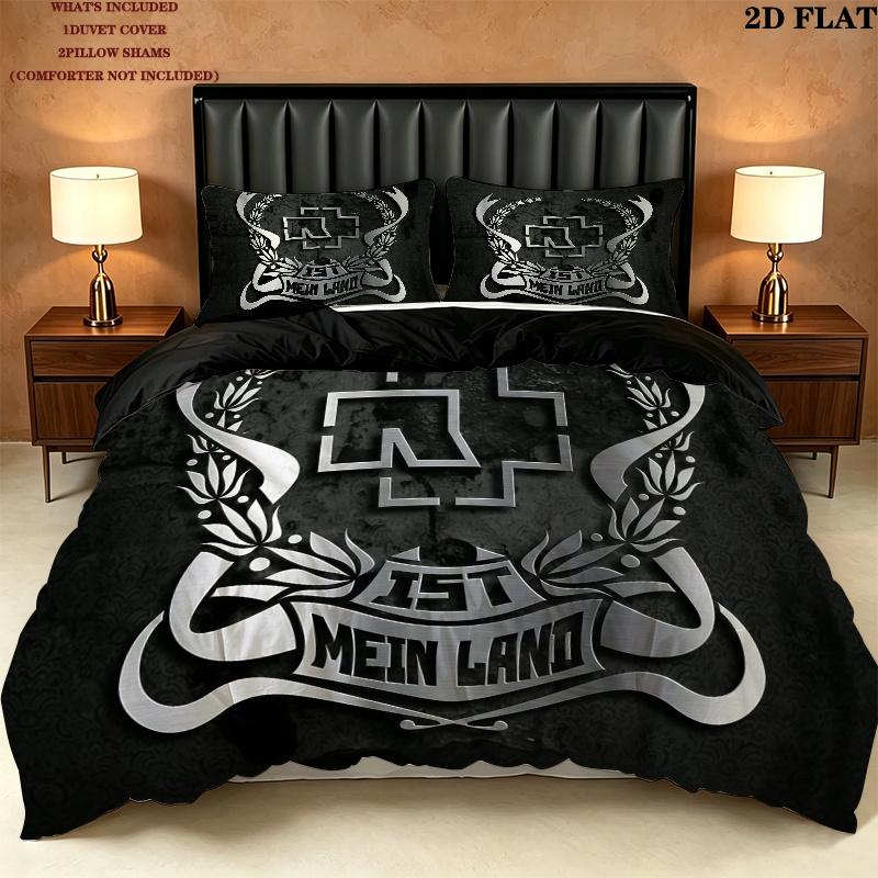 Rammstein Bedding Quilt Set Quilt Cover Pillowcase Home Decoration Birthday Gift (1 * duvet cover + 2 * pillowcase, without core)