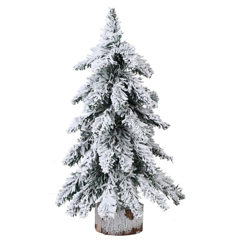 With Lights Artificial Christmas Tree PVC Material Flocking Christmas Tree Holiday Decor