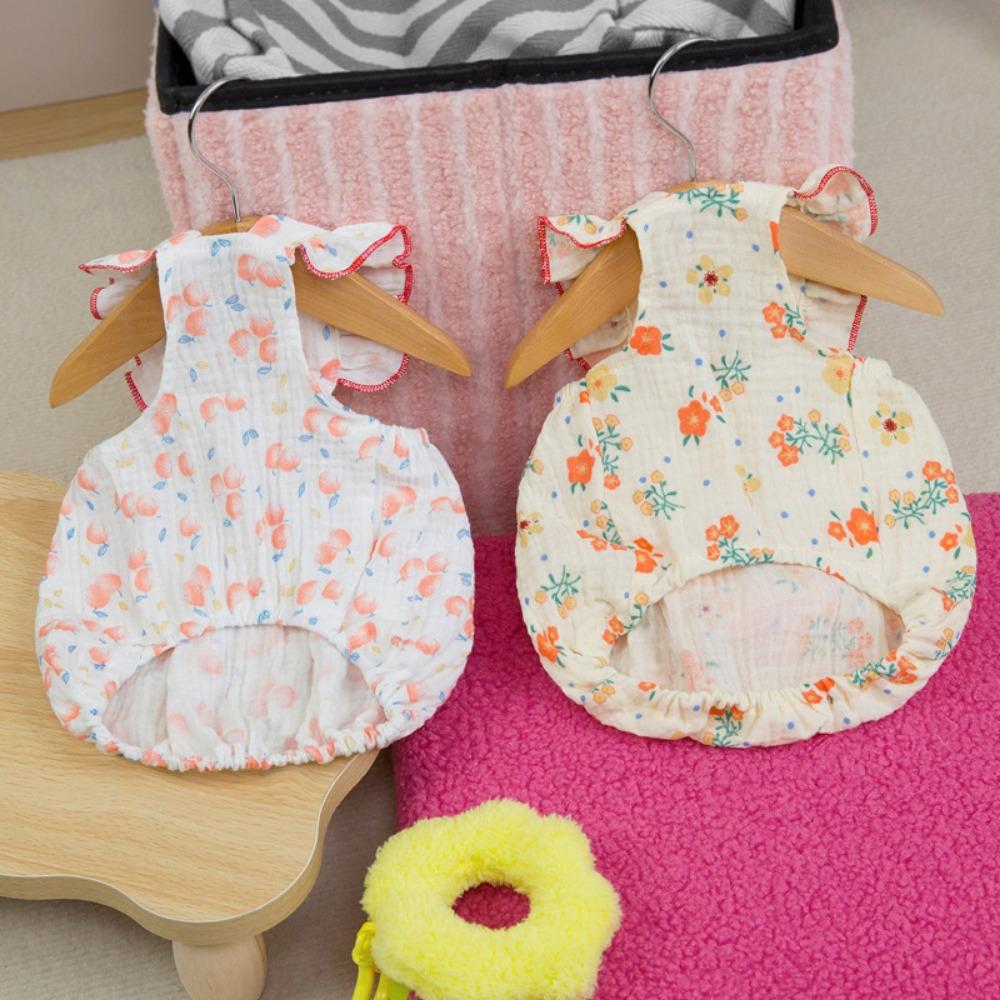 Sweet Pet Small Dog Dog Cat Clothes Spring and Summer Thin Cotton Yarn Flying Sleeve Skirt