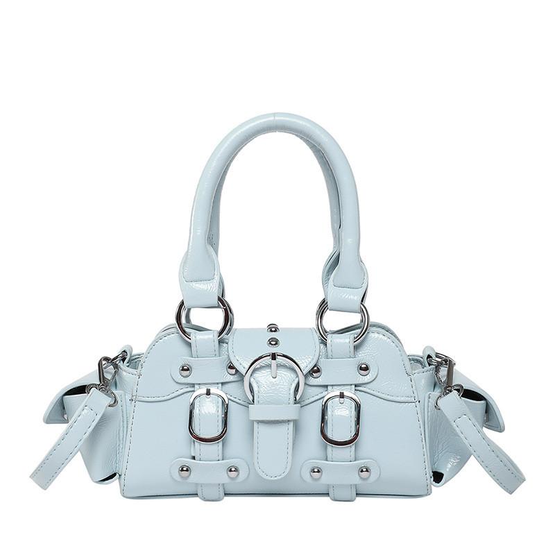 Motorcycle Style Womens Pu Crossbody Bag With Zipper Pockets For Daily Use