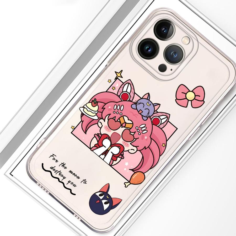 

Мягкий чехол для телефона для iPhone 17 Pro Max Air 14 Plus XS Max 12 Mini 7 8 13 Pro XR 16 15 11 Мультфильм Сейлор Мун iPhone 12