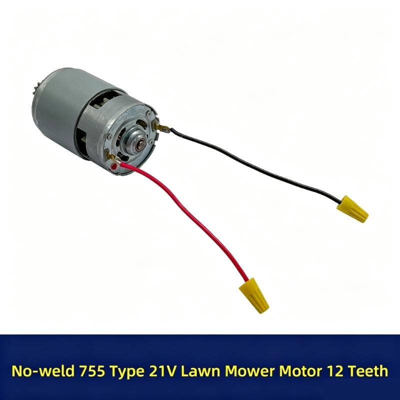 755 Brushed Motor 21V Brushed Motor Lawn Mower Drive Motor for Battery Equipment Repair Work, Model 01433 755-Type Electric Replacement with 21V