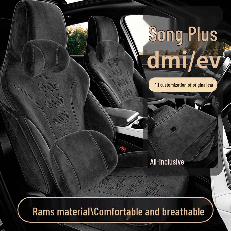 Suede Seat Covers for 2023-2025 BYD Song PLUS Hybrid, Full Coverage Cushions
