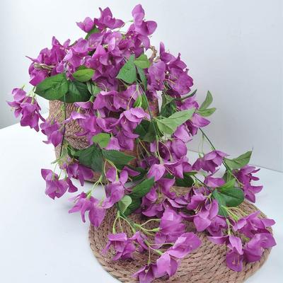 Multicolor Bougainvillea Artificial Flower DIY Accessories Simulation Flower Rattan Silk Petal Green Leaves Lifelike Floral Vine