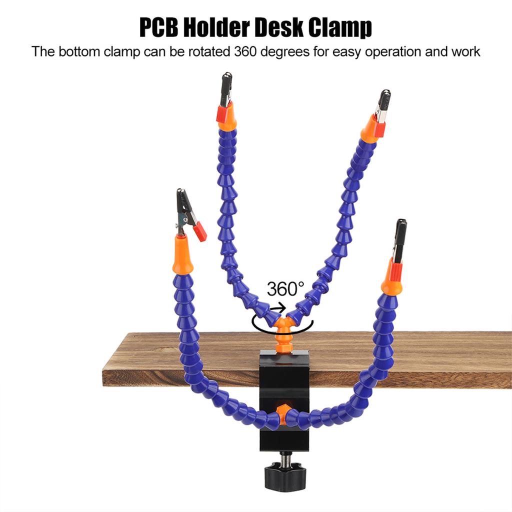 Flexible 4 Arms Soldering Holder Blue Multifunctional for Circuit Board Repairing and Fixing
