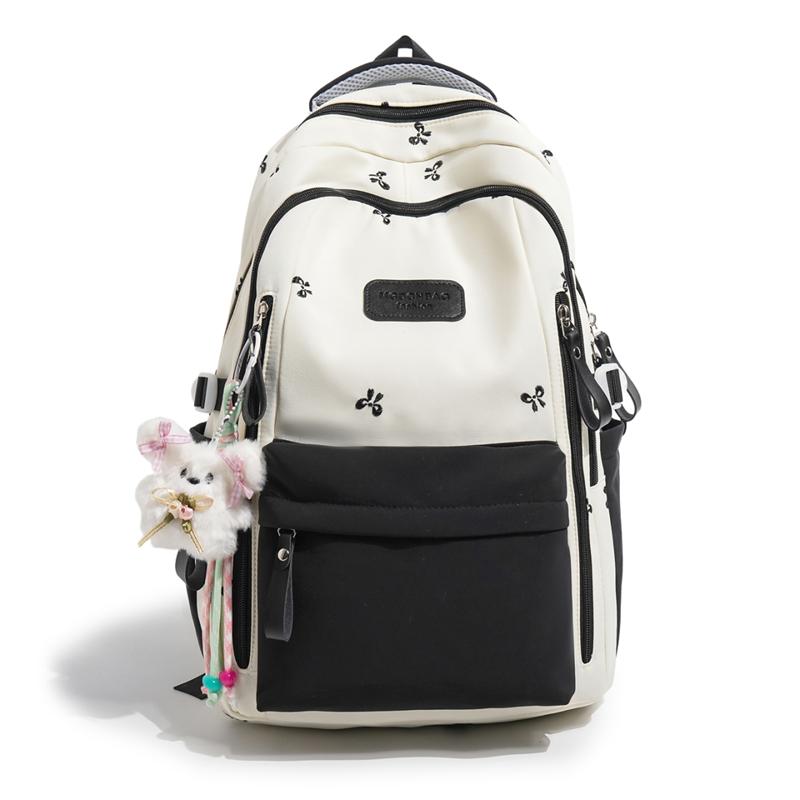 Contrast Color Student Schoolbag Large Capacity Women s Backpack Lightweight Multi-Layer Backpack