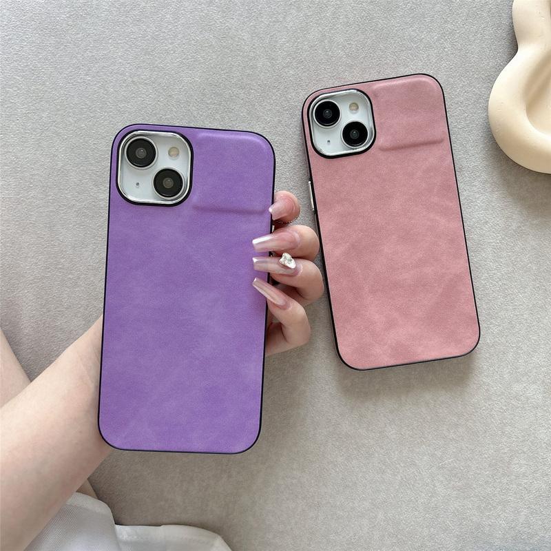 

Для Iphone 15 14 13 12 Pro Max 11 Ударопрочная матовая кожаная обшивка оправы объектива Задняя крышка чехла для Samsung S23 + A14