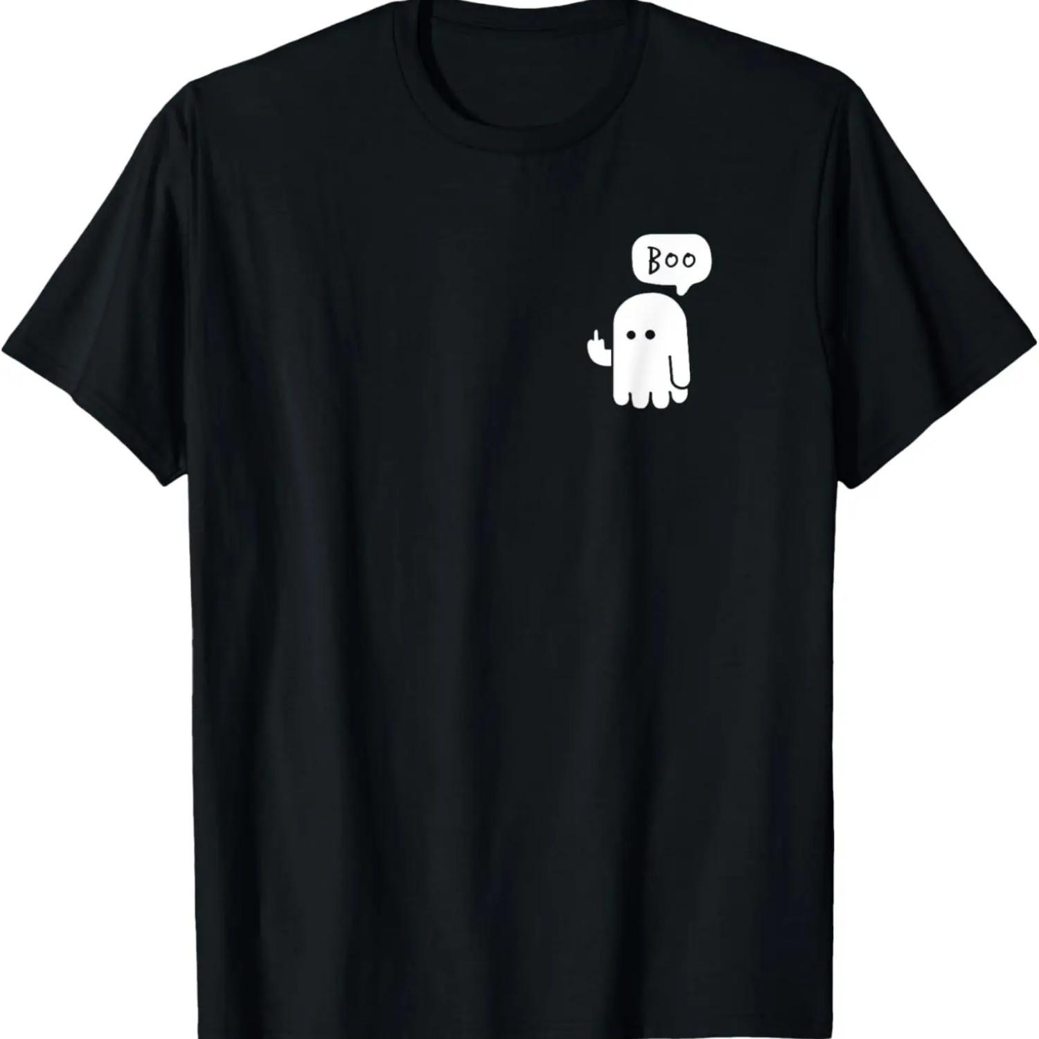 Funny Little Middle Fingers Cute Ghost Boojee Halloween T-Shirt S чёрный