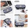 Pencil Case 300D Polyester Large Capacity Smooth Zipper with Main Pocket Mesh Layer and Removable Pen Divider for Students