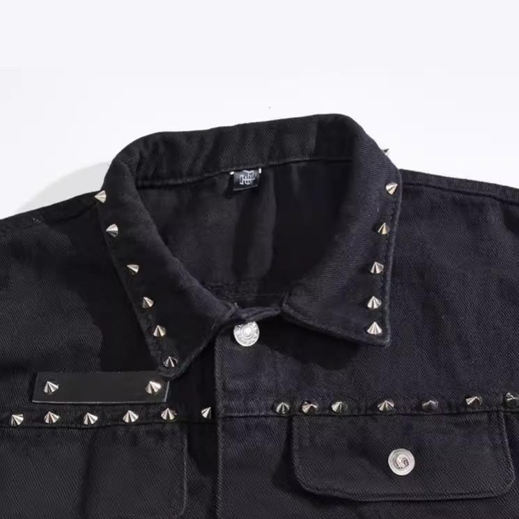 Men's Spring, Summer and Autumn Black Large Size Vest Motorcycle Rivet Vest Slim Waistcoat Vest