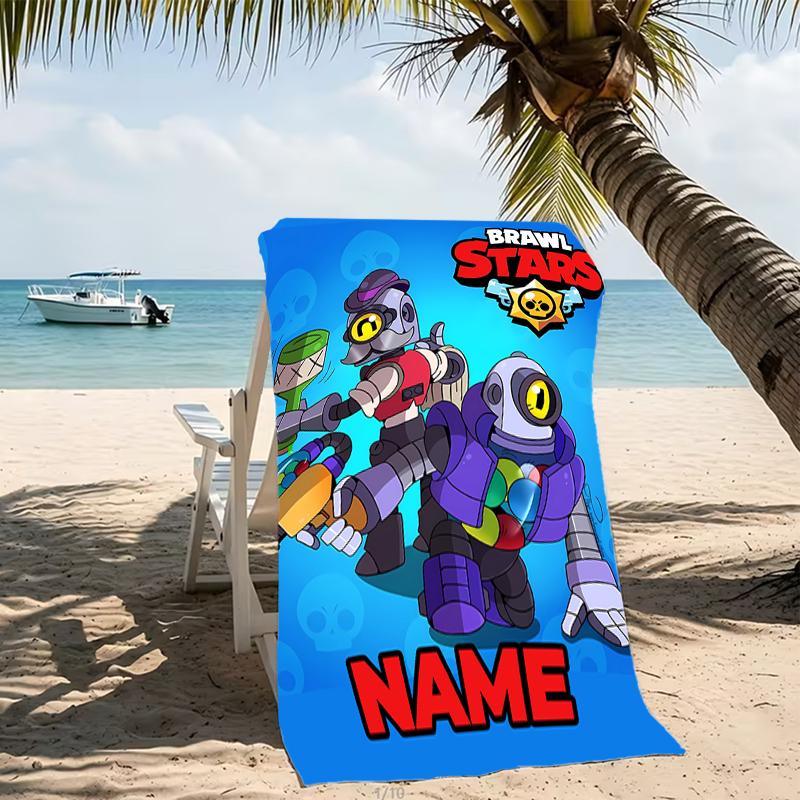 Customizable personalized beach towels Brawl Stars themed designs.Suitable for the beach, yoga, sports;ideal as beach accessories