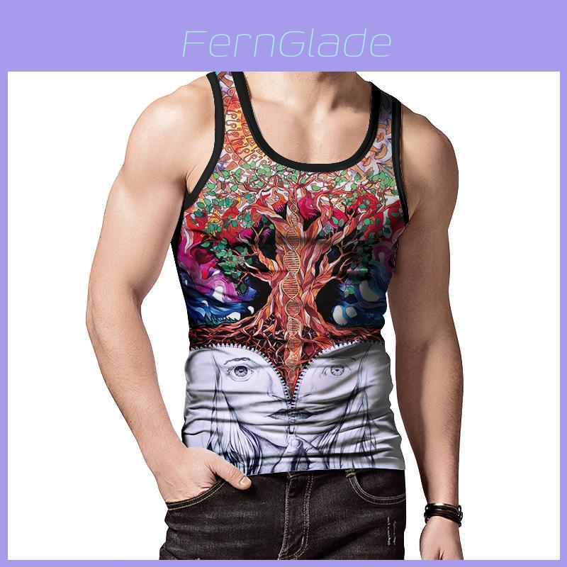 Premium Quality Summer Men's Tank Tops Vest Featuring Vibrant 3d Printed Graphics