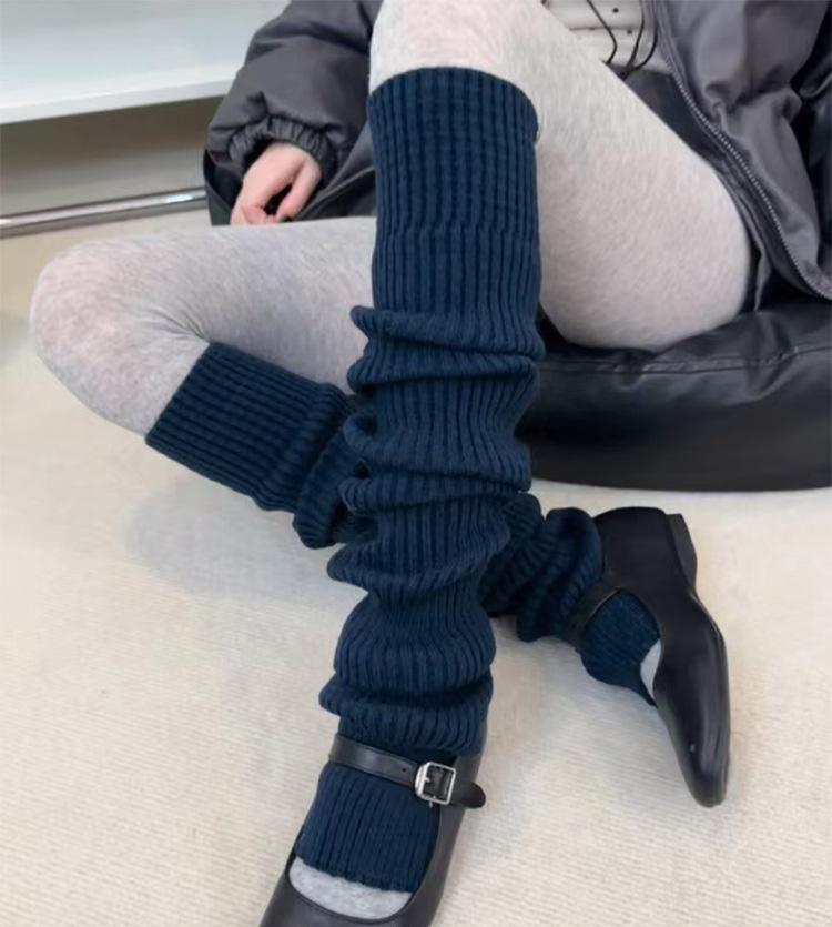 Socks Ballet Yogurt Leg Cover Long Leg Socks Japanese Women Knitted Cotton Winter Warm Leg Warmers Over Knee Tube JK Pile Socks