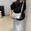 IELGY Korean Version Casual Daily All-Match Nylon Cloth Bag Simple Fashionable Pleated Cross-Body Shoulder Bag
