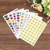 20/60Sheets Heart Reward Stickers Sparkling Self Adhesive Colorful Sticker Heart Love Sticker Labels for Office Classroom Party