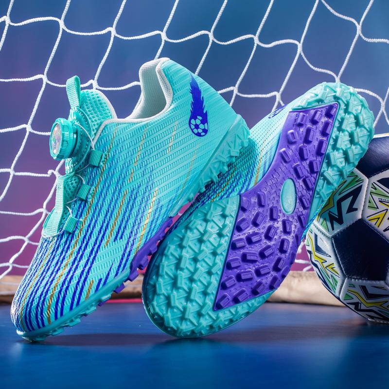 Size 28-39 Rotating Button Children's Football Shoes Broken Nails Student Football Shoes Short Nails Outside Grass Training Shoes