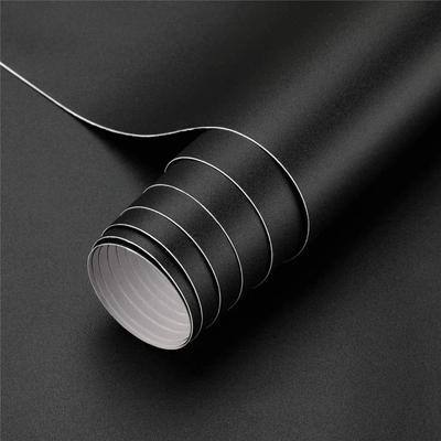 Self-adhesive Film Black Thickened Kitchen Cabinet Sticker Matt Furniture Wallpaper For Furniture Cupboards Tables Wall Film