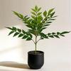 High-End Faux Potted Plant with Green Painted Wooden Leaves for Home and Courtyard Décor.
