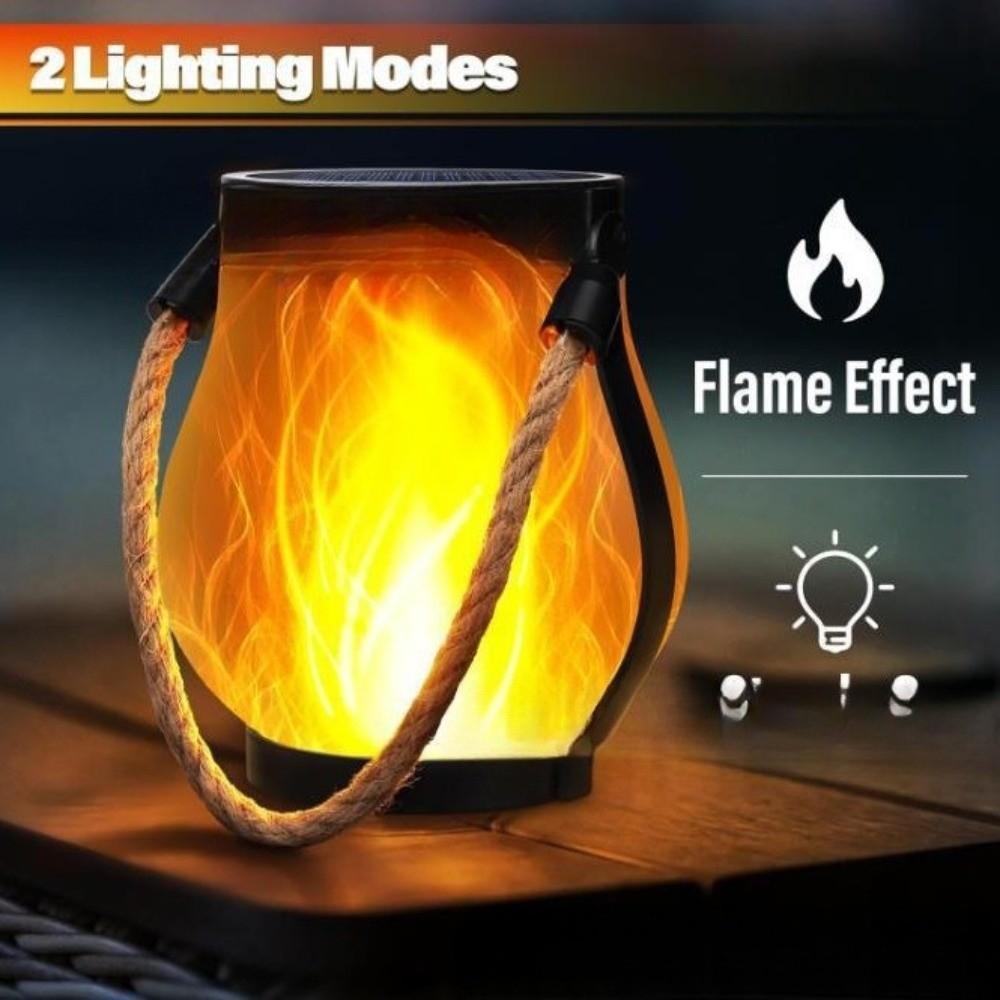 Dancing Flame Solar Lantern Rechargeable Outdoor Lights New Solar Flame Lights  Yard Decor