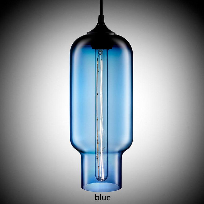 7 color Industrial Colourful glass ball led Pendant Lamps modern e27 lights restaurant living room