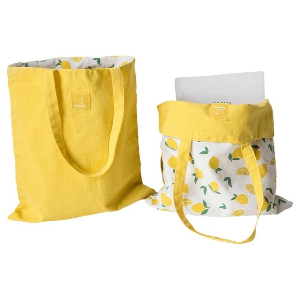 

Eco-friendly Canvas Cloth Bags Exquisite Shopping Bags Portable Double-sided Bags Female Use жёлтый