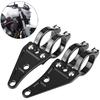 Aramox Universal Motorcycle Headlight Mount Bracket, 38-41mm Fork Clamps, Black Metal, 2-Piece Adjustable Lamp Holder